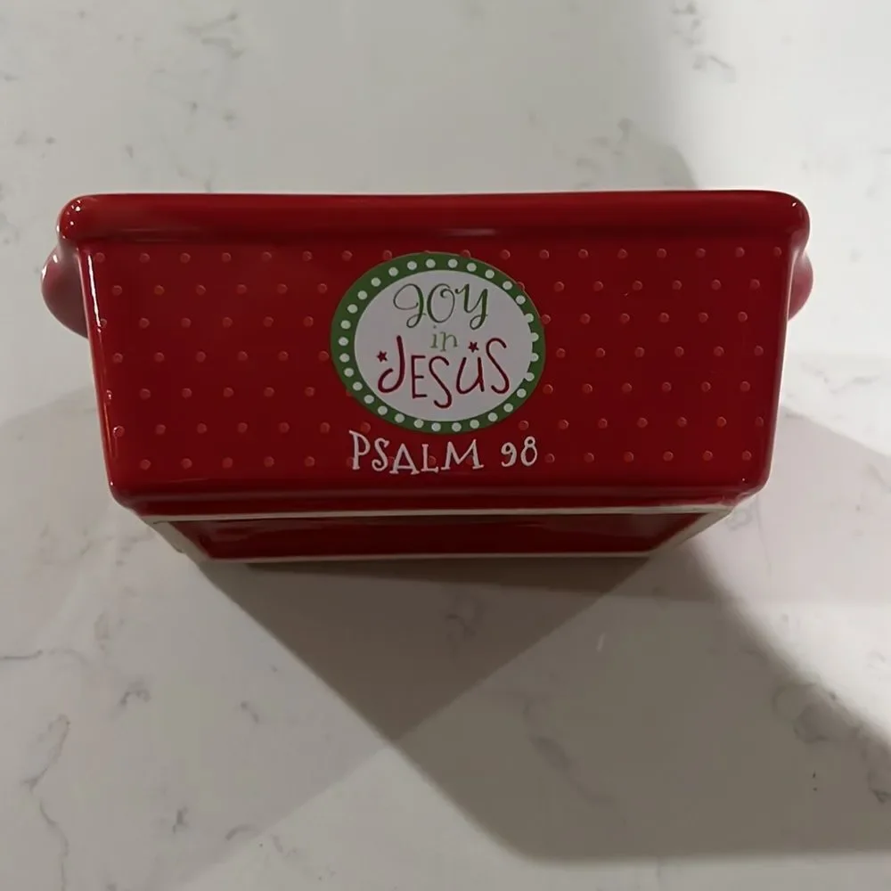 Christmas Red Ceramic Rectangular Cookware